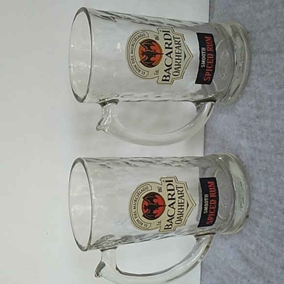 Bacardi Oakheart Spiced Rum barware beer glasses mugs - Picture 1 of 3